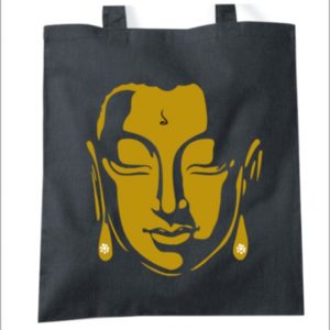 Golden Buddha inspired tote bag