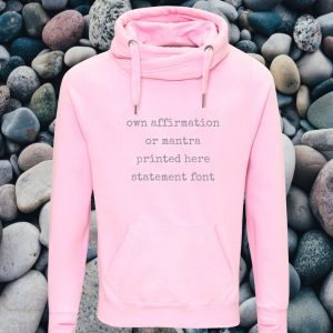 own affirmation cross neck hoodie