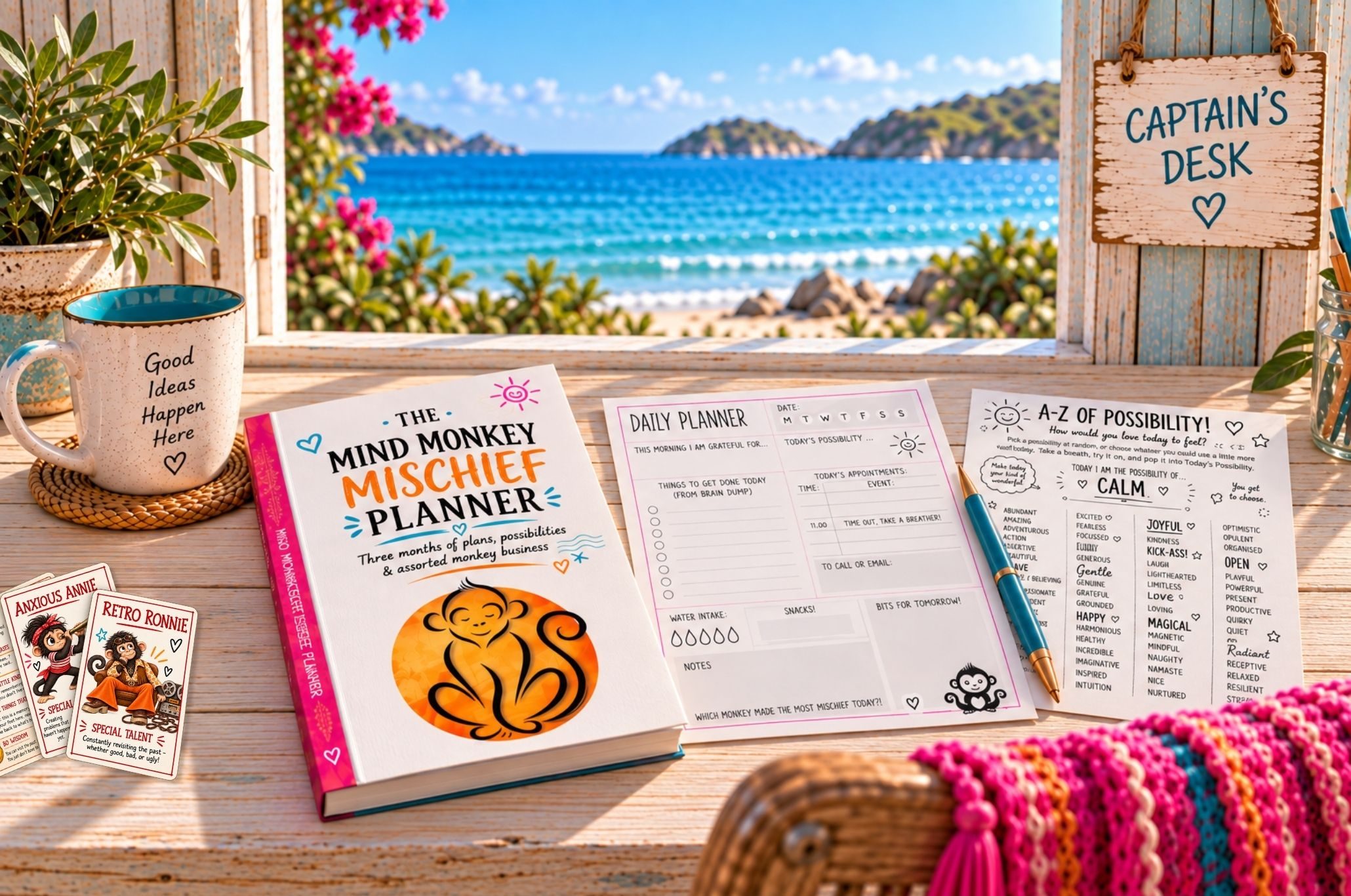 captains desk mind monkey planner